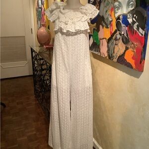 Souvenir white eyelet jumpsuit .